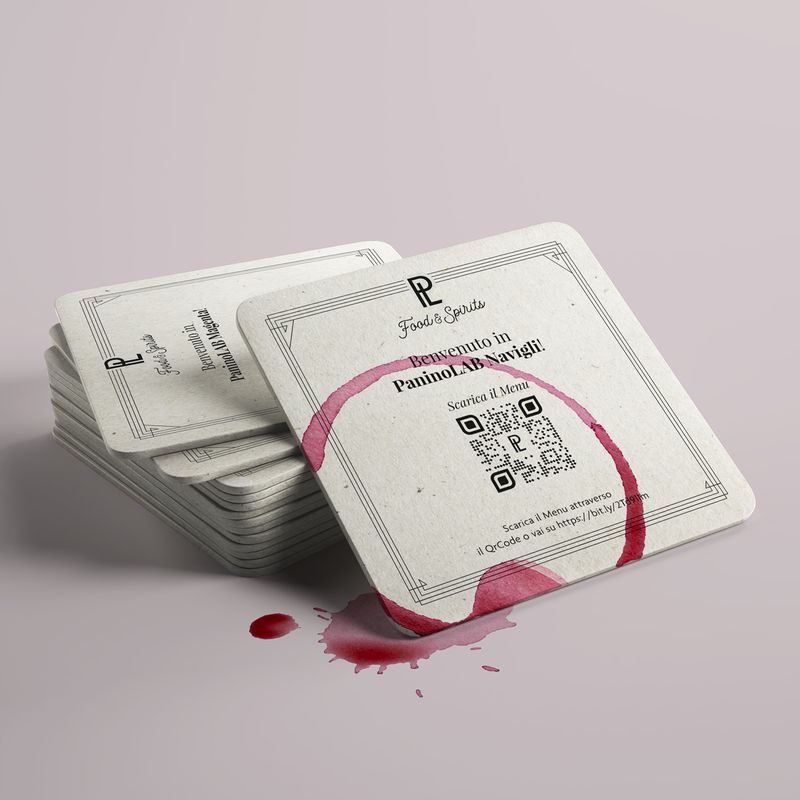 Sottobicchieri digitali con codice QR di PaninoLAB